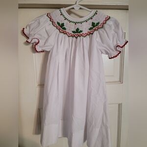 Rosalina 12m White Holly Chritmas Dress